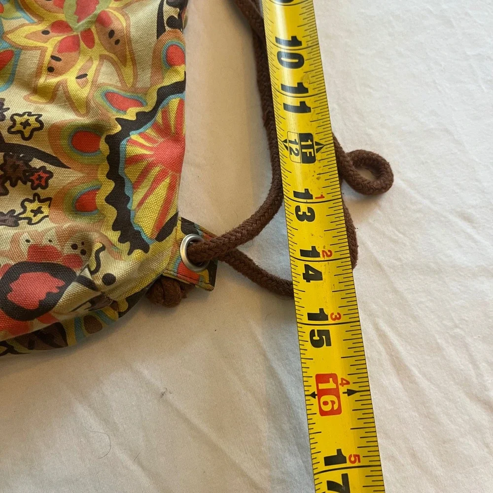 Vera Bradley Retired Provencal Drawstring Backpack Cinch Bag Yellow Paisley